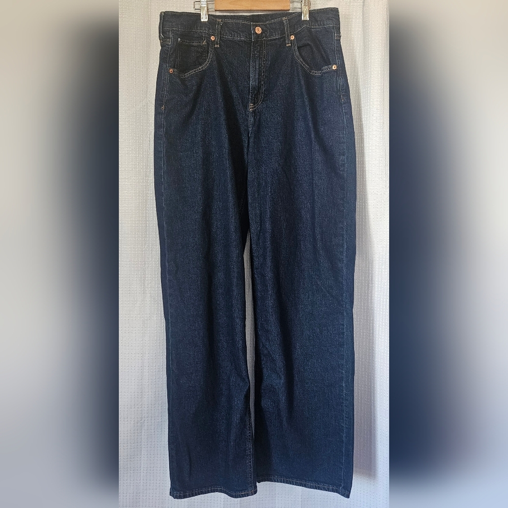 GAP Dark Blue Mid Rise Jeans 90s loose Size 14 T